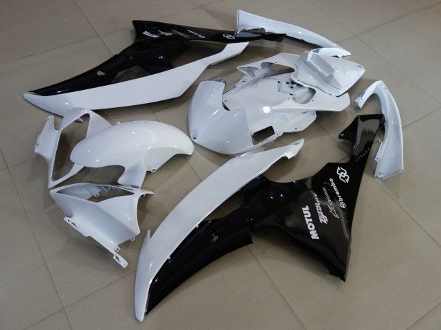 2008-2016 Yamaha YZF R6 Motorcycle Fairings - White Glossy Black Canada for Sale