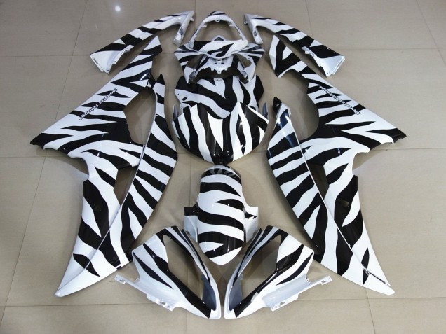2008-2016 Yamaha YZF R6 Motorcycle Fairings - White Black Zebra Canada for Sale