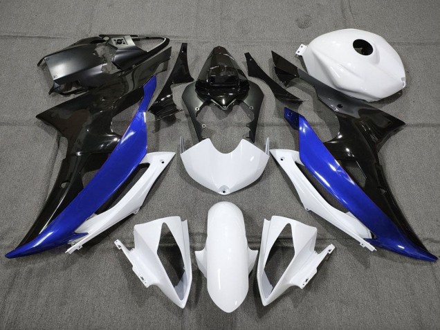 2008-2016 Yamaha YZF R6 Motorcycle Fairing - White Blue Glossy Black Canada for Sale