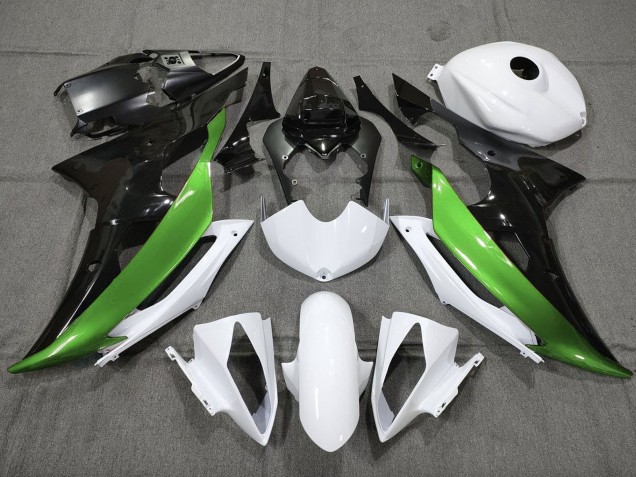 2008-2016 Yamaha YZF R6 Motorcycle Fairings - White Green Glossy Black Canada for Sale