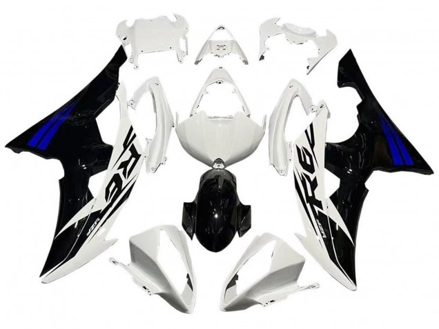 2008-2016 Yamaha YZF R6 Motorcycle Fairings - White Blue Glossy Black Canada for Sale