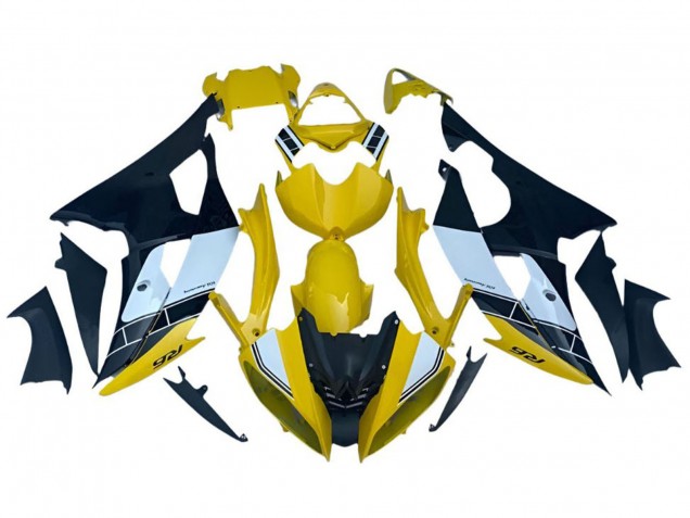 2008-2016 Yamaha YZF R6 Motorcycle Fairings - Yellow White Black Stripe Canada for Sale
