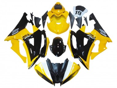 2008-2016 Yamaha YZF R6 Motorcycle Fairing - Yellow Glossy Black Canada for Sale