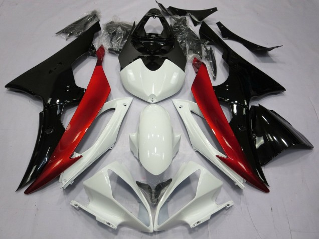 2008-2016 Yamaha YZF R6 Motorcycle Fairings - White Red Glossy Black Canada for Sale