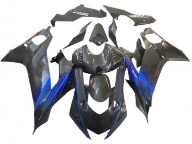 2017-2023 Yamaha YZF R6 Motorcycle Fairing - Blue Black Faux Carbon Fiber Canada for Sale