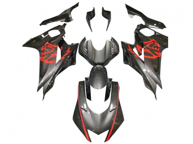 2017-2023 Yamaha YZF R6 Motorcycle Fairings - Red Black Faux Carbon Fiber Canada for Sale