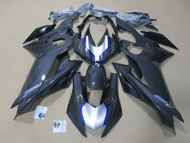 2017-2023 Yamaha YZF R6 Motorcycle Fairings - Silver Blue Black Faux Carbon Fiber Canada for Sale