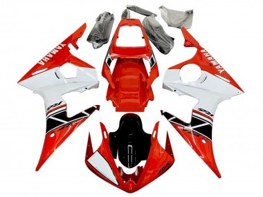 2003-2004 Yamaha YZF R6 Motorcycle Fairings - Red White Glossy Black Stripe Canada for Sale