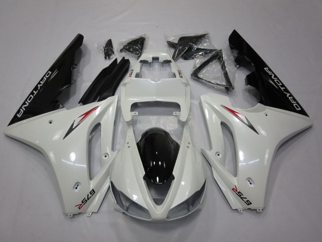 2009-2012 Triumph Daytona 675 Triple Motorcycle Fairing - White Glossy Black Canada for Sale