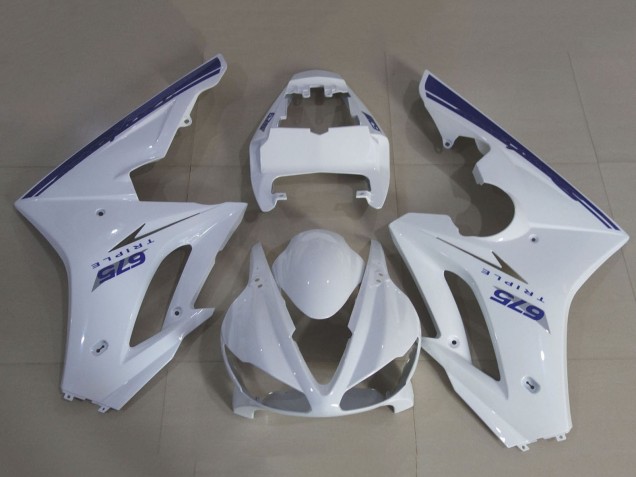 2009-2012 Triumph Daytona 675 Triple Motorcycle Fairing Kits - White Blue Canada for Sale