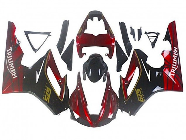 2009-2012 Triumph Daytona 675 Triple Motorcycle Fairings - Red Glossy Black Canada for Sale