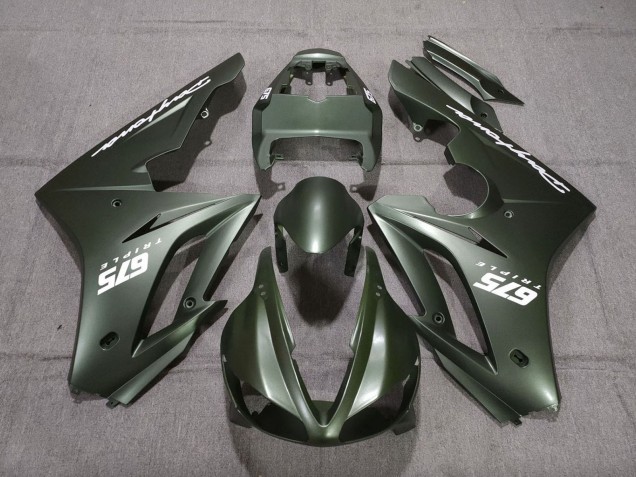 2009-2012 Triumph Daytona 675 Triple Motorcycle Fairings - Matte Green White Canada for Sale