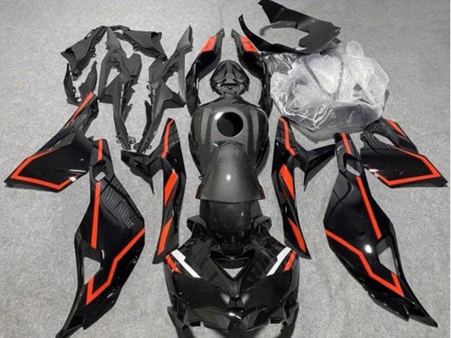 2019-2025 Kawasaki ZX4R ZX-4RR Motorcycle Fairings - Faux Carbon Fiber Black Red Canada for Sale