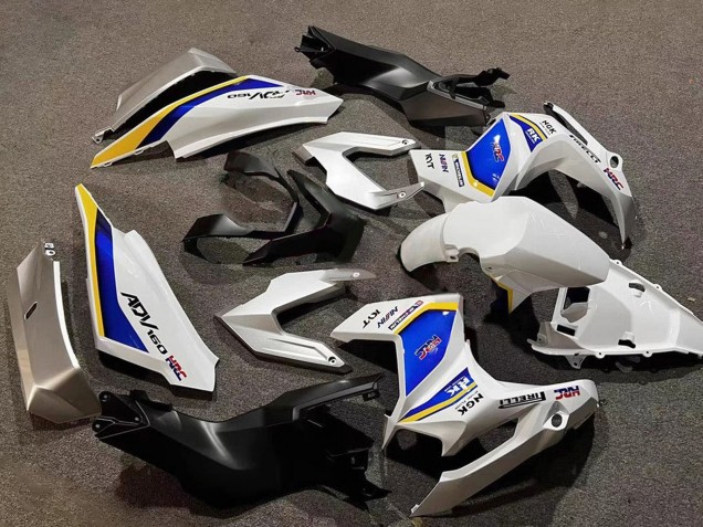 2022-2024 Honda ADV160 Motorcycle Fairings - White Blue Yellow HRC Canada for Sale