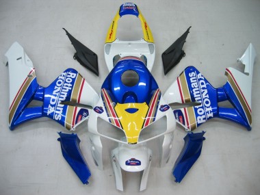 2005-2006 Honda CBR600RR Motorcycle Fairings - Blue White Yellow Rothmans Canada for Sale