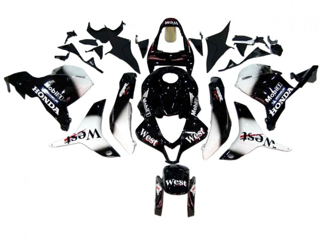2009-2012 Honda CBR600RR Motorcycle Fairings - Glossy Black White West Canada for Sale