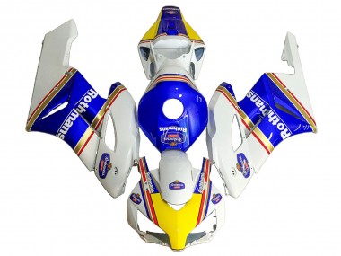 2004-2005 Honda CBR1000RR Motorcycle Fairings - White Blue Yellow Rothmans Canada for Sale