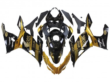 2018-2024 Kawasaki EX400 Motorcycle Fairings - Gold Glossy Black Canada for Sale