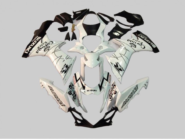 2011-2024 Suzuki GSXR 600/750 Motorcycle Fairings - White Black Alstare Corona Extra Motul Canada for Sale