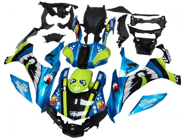 2015-2019 Yamaha YZF R1 Motorcycle Fairings - Blue Green Black Shark Canada for Sale