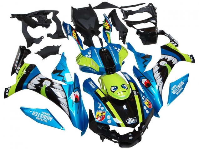 2015-2019 Yamaha YZF R1 Motorcycle Fairings - Blue Green Black Shark Canada for Sale