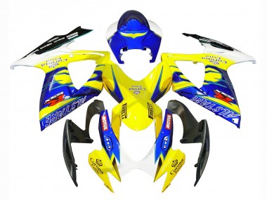 2006-2007 Suzuki GSXR 600/750 Motorcycle Fairings - White Blue Yellow Corona Alstare Canada for Sale