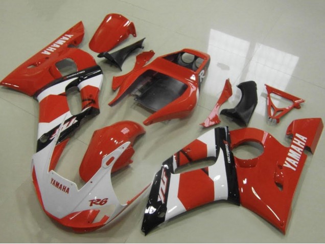 1998-2002 Yamaha YZF R6 Motorcycle Fairings - Red White Glossy Black Canada for Sale