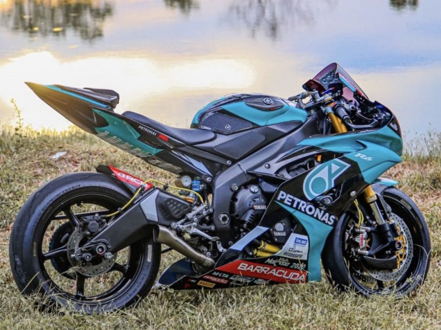 2008-2016 Yamaha YZF R6 Motorcycle Fairings - Light Green White Black Petronas Canada for Sale