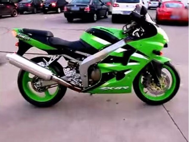 2000-2002 Kawasaki ZX6R Motorcycle Fairing - Green White Black Canada for Sale