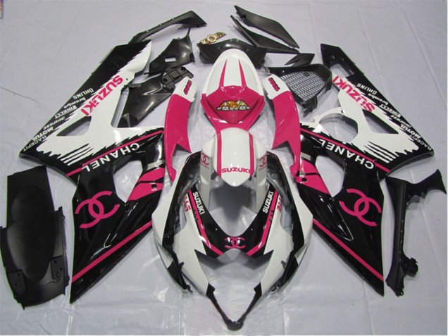 2005-2006 Suzuki GSXR 1000 Motorcycle Fairings - White Pink Black Chanel Canada for Sale