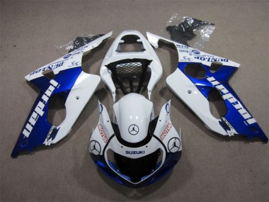 2000-2002 Suzuki GSXR 1000 Motorcycle Fairings - White Blue Jordan Motul Canada for Sale