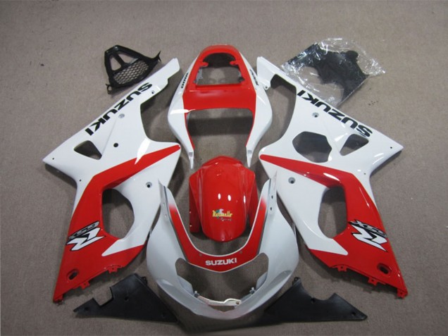 2003-2004 Suzuki GSXR 1000 Motorcycle Fairings - White Red Canada for Sale