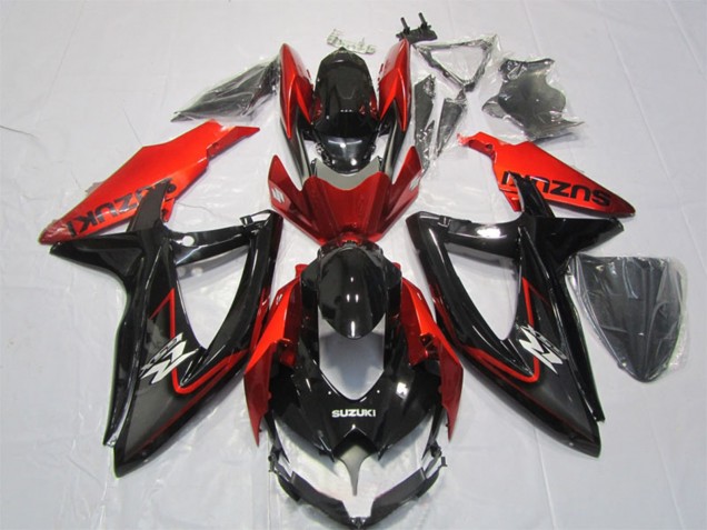 2007-2008 Suzuki GSXR 1000 Motorcycle Fairing - Glossy Black Red Canada for Sale