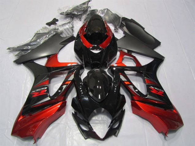 2007-2008 Suzuki GSXR 1000 Motorcycle Fairing Kits - Red Glossy Black Canada for Sale