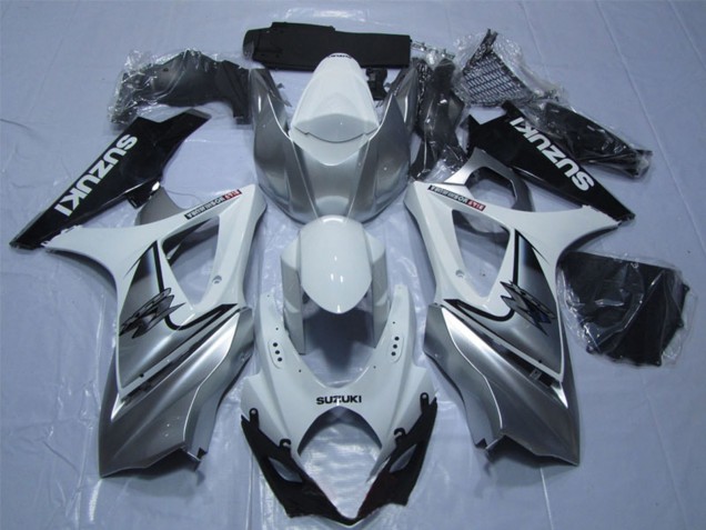 2007-2008 Suzuki GSXR 1000 Motorcycle Fairing - White Silver Black Canada for Sale