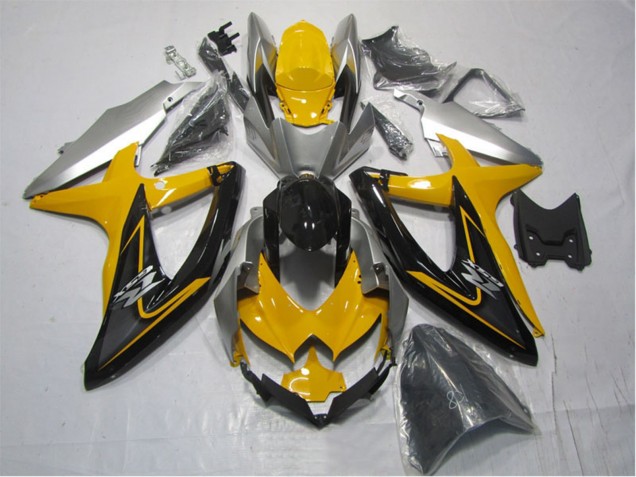2007-2008 Suzuki GSXR 1000 Motorcycle Fairing Kits - Yellow Silver Black Canada for Sale