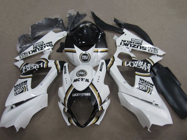2007-2008 Suzuki GSXR 1000 Motorcycle Fairing - White Black Lucky Strike Motul Canada for Sale