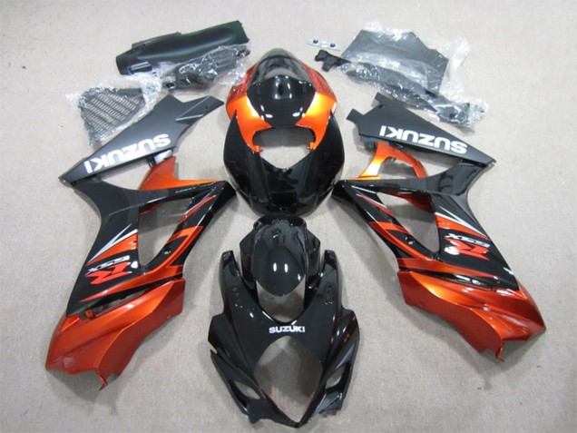 2007-2008 Suzuki GSXR 1000 Motorcycle Fairing - Glossy Black Orange Canada for Sale