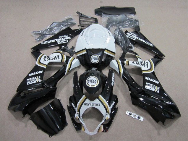 2007-2008 Suzuki GSXR 1000 Motorcycle Fairings - White Black Lucky Strike Motul Canada for Sale