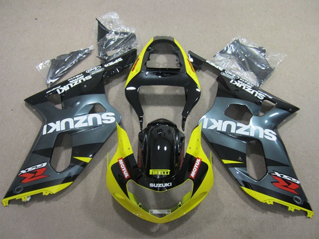 2001-2003 Suzuki GSXR 600 Motorcycle Fairings - Black Yellow Motul Canada for Sale