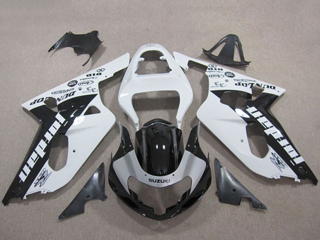 2001-2003 Suzuki GSXR 600 Motorcycle Fairings - White Glossy Black Jordan Canada for Sale