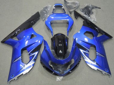 2001-2003 Suzuki GSXR 600 Motorcycle Fairings - Blue White Glossy Black Canada for Sale