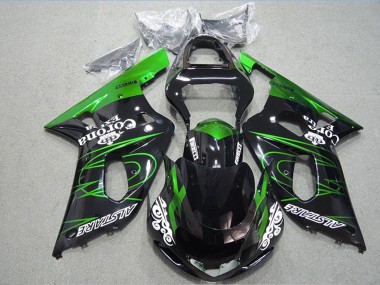2001-2003 Suzuki GSXR 600 Motorcycle Fairings - Glossy Black Green Corona Extra Alstare Canada for Sale