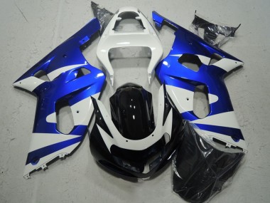 2001-2003 Suzuki GSXR 600 Motorcycle Fairings - White Blue Glossy Black Canada for Sale