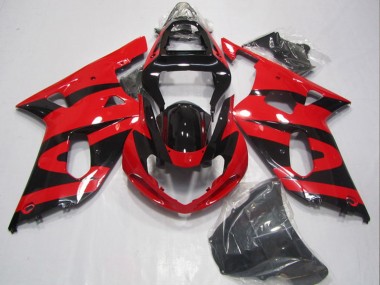 2001-2003 Suzuki GSXR 600 Motorcycle Fairings - Red Glossy Black Canada for Sale