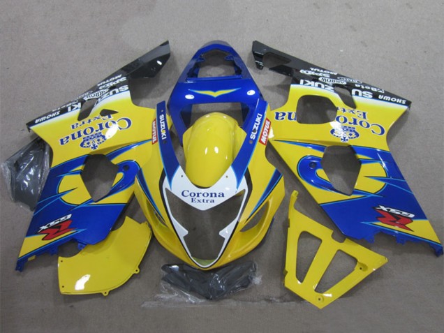 2004-2005 Suzuki GSXR 600 Motorcycle Fairings - Yellow Blue White Black Corona Extra Canada for Sale