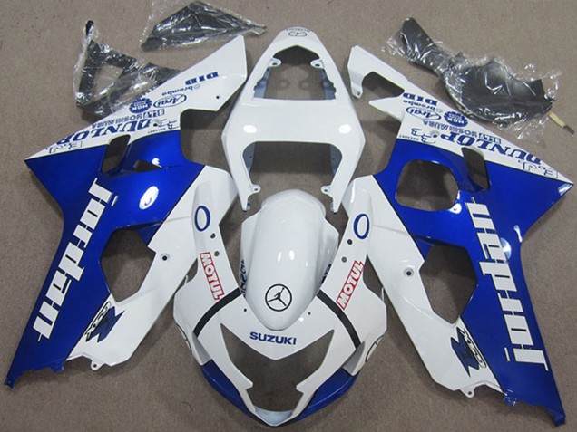 2004-2005 Suzuki GSXR 600 Motorcycle Fairings - White Blue Jordan Motul Canada for Sale