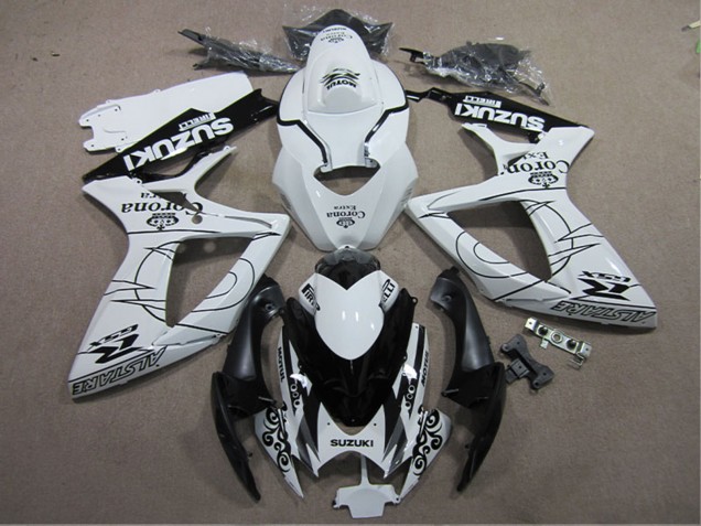 2006-2007 Suzuki GSXR 600 Motorcycle Fairings - White Black Corona Extra Canada for Sale