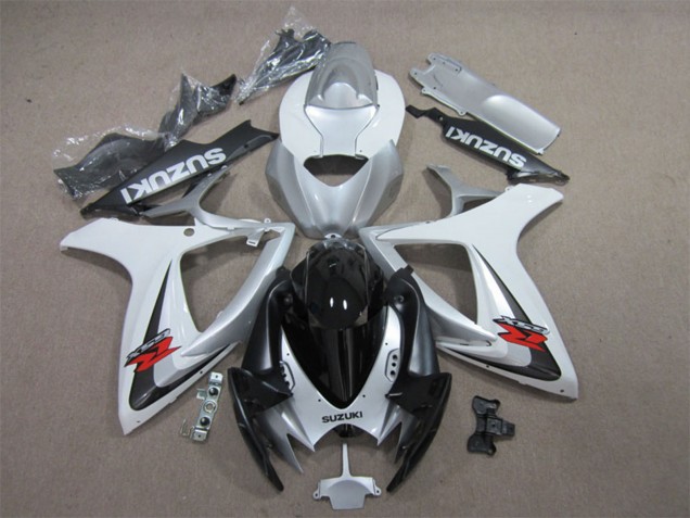 2006-2007 Suzuki GSXR 600 Motorcycle Fairings - White Silver Glossy Black Red Canada for Sale