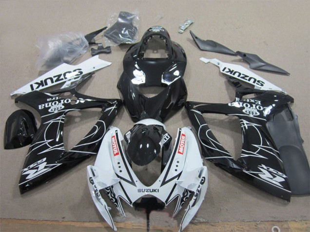 2006-2007 Suzuki GSXR 600 Motorcycle Fairings - White Black Corona Extra Motul Canada for Sale